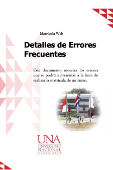 Detalles de errores frecuentes. Matrícula Web