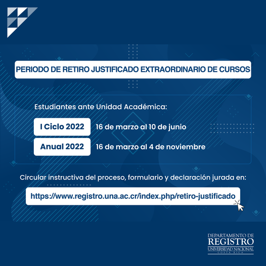 RETIRO JUSTIFICADO EXTRAORDINARIO DE CURSOS (I CICLO Y ANUAL 2022) 